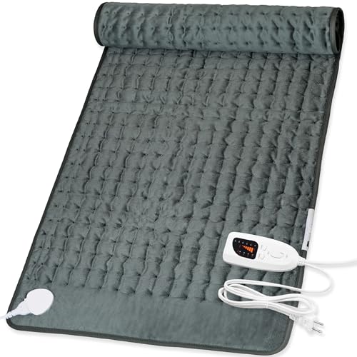 Image of Deepsoon Heating Pad,Electric Heating Pads for Back,Neck,Moist Heating Pad for Abdomen Shoulder Knee Legs,Dry /Moist Heat&Auto Shut Off,Mother's Day Birthday for Men and Women,Dark Gray,40x20 Inch