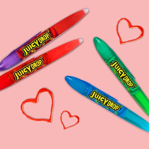 Juicy Drop Sour Gel Pen Candy Variety Pack of 12 - Assorted Fruity Flavors Sour Candy - Ideal for Kids Parties, Birthdays & Celebrations - Individually Wrapped, Fun Sour Gel Candy