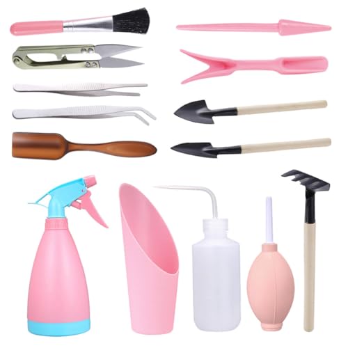 BESTonZON Mini Outils de Jardinage pour Plantes Grasses Kit de Plantation Portable Pelle et Accessoires Polyvalents pour Transplantation et Entretien Intérieur et Couleur Aléatoire
