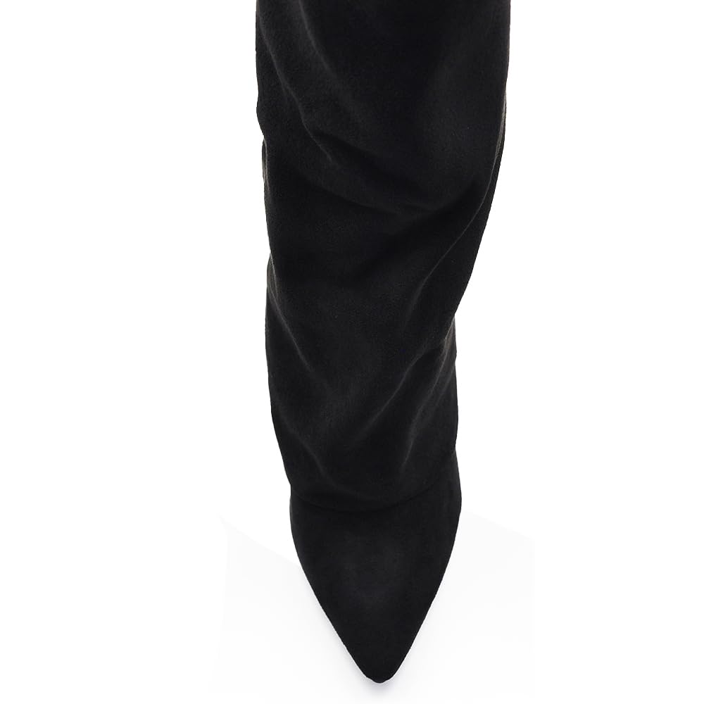 IF FASHION Stivali Alti al Ginocchio Punta a Punta Tacco Alto Gambale A Ghetta Stile Western Comodi e Chic 6885