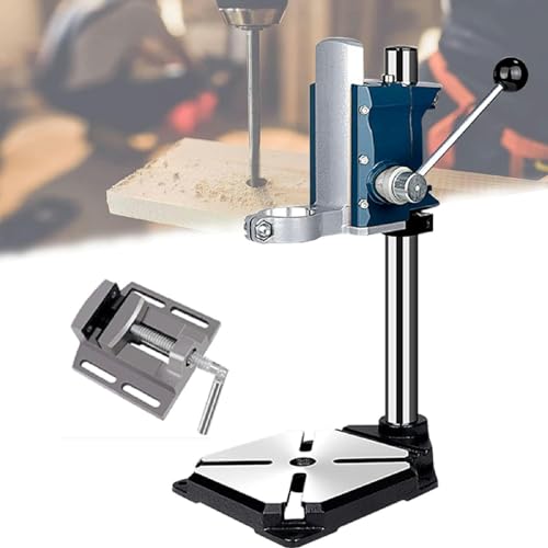 Drill Press Stand for Hand Drill, Drill Press Stand with Vise, Adjustable Benchtop Drill Presses for Making Any Vertical Hole with High Preci