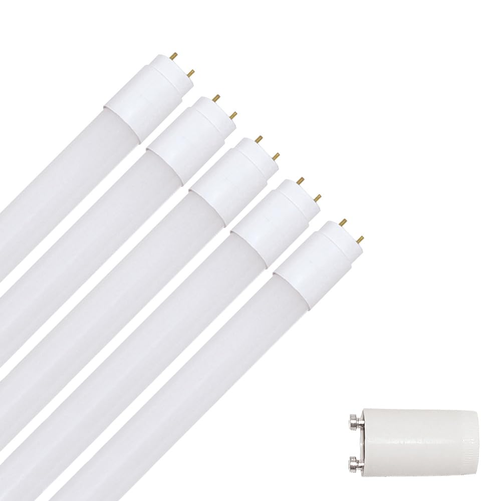 NCC-Licht Lot de 5 tubes LED, 120 cm, 18 W/840, G13, blanc neutre, 4000 K, remplace les tubes fluorescents KVG 36 W avec démarreur