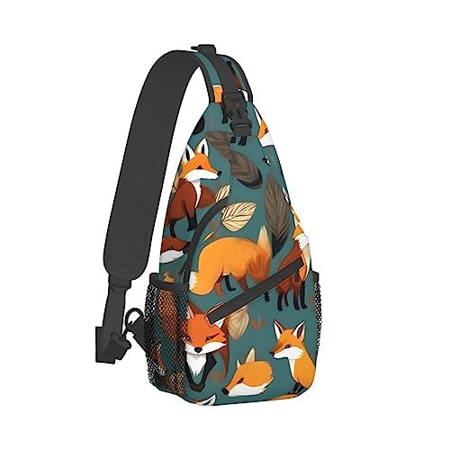 Cross body bag renards imprimé polyvalent avec sangle ajustable