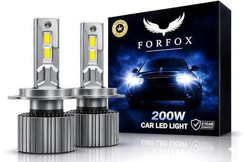 Image of FORFOX 200W (HB4) Car LED Lights Headlight Foglight, Super Bright White Light 20000 Lumens, Quick Installation, Waterproof, Long Life & Heat Resistant, 6000K Cool White Light (2 Years Warranty)