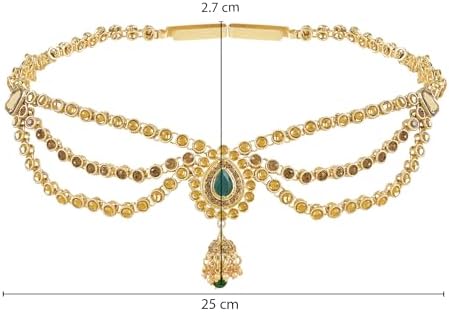 Gold Plated Traditional Kundan Stone Adjustable Kamarband/Belly Chain for Women and Girls