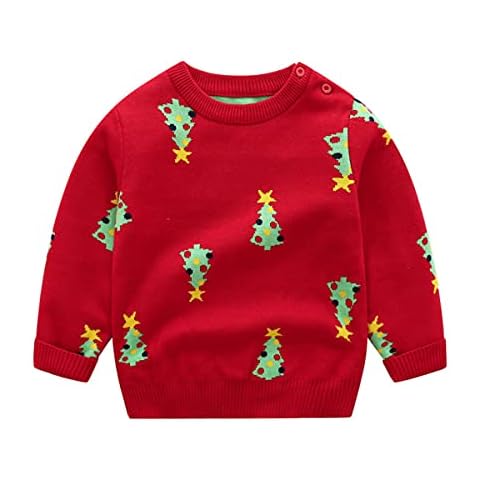 Boys Girls Sweater Baby Christmas Pullover Winter Sweatshirt Long Sleeve Knitwear Cardigan Hoodie Cotton Jumper Cute Outwear 2-3 Years Cover