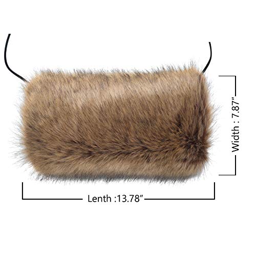 La Carrie Faux Fur Hand Muffs Women Winter Warmer Fuzzy Pouch Furry Plush Muffler Wedding Girl Kids Elegant Luxury Chic(Racoon )