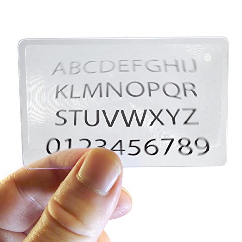 Credit Card Magnifying Glass - Exact Size That Fits Easily in Your Wallet or Pocket - Quality Credit Card Magnifier Offers 3X or 300% Visual Amplification - Twin Pack - by Magnicious