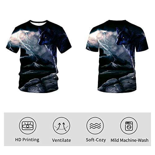 Unisex 3D Printed Short Sleeve Wolf T-Shirt Fashion Crew Neck T-Shirts3