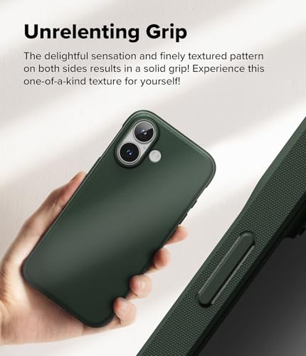 Image of Ringke Onyx Compatible with iPhone 16 Plus Case Cover Rugged Flexible Durable Anti-Slip TPU Protection Shockproof iPhone 16 Plus Back Cover - Dark Green