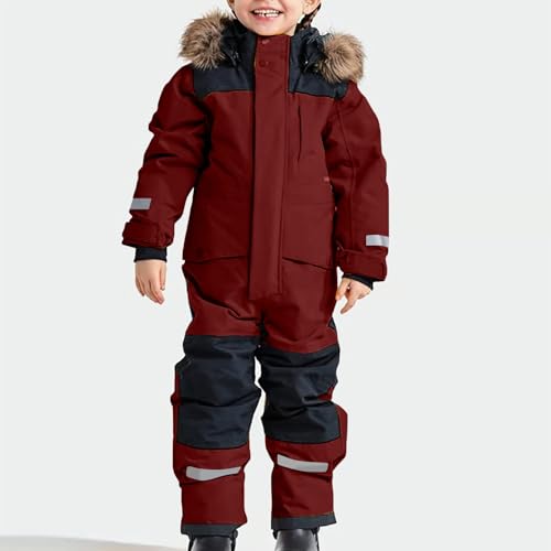 Kids Snow Suit Boys Girls Snowsuits One Piece Snowsuit Winter Warm Overalls Outdoor Waterproof Snowboarding Ski Suits2