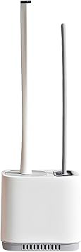 2in-1 Toilet Cleaner Brush Set,Toilet Brush and Holder,Deep Cleaning Bathroom Scrub Brush with No-Slip Long Plastic Handle and Flexible Bristles Wall Mounted/Floor Standing