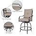 Rimba Outdoor Swivel Chairs Height Patio Counter Bar Stools with Beige Cushions (Set of 4)