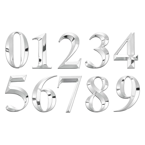 Numéro de maison extérieur 12,7 cm uxcell et chiffres 3D argent pour boîte aux lettres