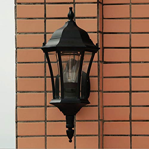 Lampe noire étanche E27 style lanterne d'extérieur pour mur de maison - 4