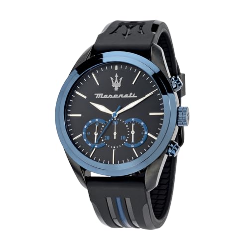 Maserati Orologio da uomo, Collezione Traguardo, movimento al quarzo, cronografo, in acciaio e poliuretano- R8871612006