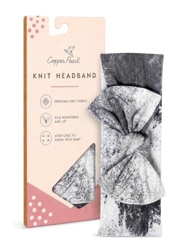 Copper Pearl Baby Bows: Soft and Stretchy Headbands for Baby Girls, Newborn and Toddler Hair Bows and Accessories, Stylish Bow Headband, Thrasher