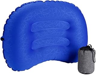 Amazon Brand - Eono Ultralight Inflatable Pillow Inflatable Cushions Portable Air Pillow for Camping, Travel, Car and Office (Deep Blue)