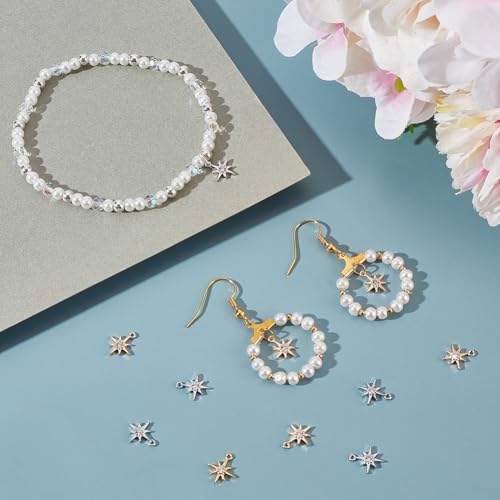 Beebeecraft 1 Box 20Pcs North Star Charms 18K Gold&Platinum Plated Brass Cubic Zirconia Micro Pave Pentagram Pendant Small Stars Charms for Jewelry Making Earrings Bracelets Necklaces DIY Crafts - Image 4