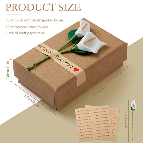 36 Sets Flower Kraft Paper Boxes Floral Small Gift Boxes Filled With Foam Insert Small Boxes For Jewelry Packaging Party Favor Jewelry Box For Anniversaries Wedding Birthday Valentine's Day #TOP2