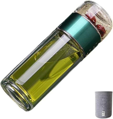 Rutexc ピッチャー・冷水筒、茶葉分離式ガラスティーカップ、二層ガラス、透明、耐熱耐冷、携帯便利、日常の休憩時間や仕事の合間に、リラックスしてお茶を楽しむのに適したカップです。お気軽にご購入ください。