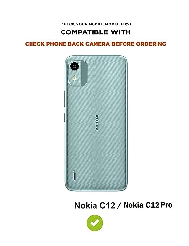 Image of COVERBLACK Case Rubber Silicone Back Cover for Nokia C12 Pro - Transparent