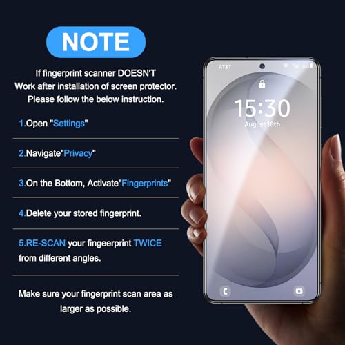 Image of Uyiton for Samsung Galaxy S26 Plus Matte Privacy Screen Protector - 2 Pack | Anti-Spy, Anti‑Glare & Anti‑Fingerprint, Fingerprint Unlock, 9H+ Hardness, Scratch-Resistant, Bubble-Free, Easy Install