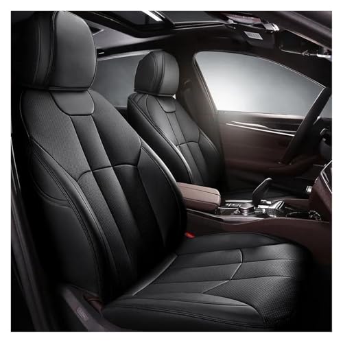 Fundas Cuero Lujo Para Asientos Coche 5 Plazas Con Cobertura Total 360° Para Alfa Para Romeo Para Stelvio 2017-2019 Funda Asiento Coche(Negro)