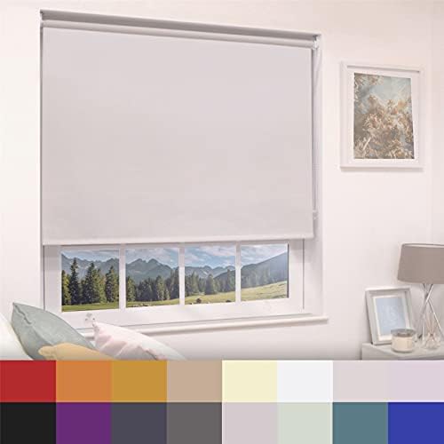 Blackout Fabric Premium Roller Blinds Metal Bracket Fittings Shades UV Protection Thermal Properties Home Office Bedroom Kids Room Child Safe Easy Fit / Pink / 60cm Width x 165cm Drop