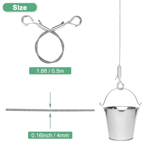 Image of M METERXITY 1-Pack Adjustable Picture Hanging Wire Kit, 0.5mx4mm Mirror Hanging Wire, Holds Up to 882lbs(400kg) 1.6FT Picture Frame Wire for Billboards /Basket /Flowerpot