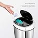 Ninestars DZT-42-9 Automatic Touchless Infrared Motion Sensor Trash Can, 11 Gal 42L, Stainless Steel Base (Oval, Silver/Black Lid)