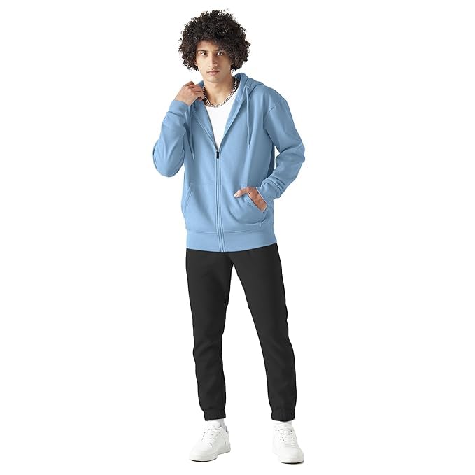 Image of FUNKY MONKEY Men's Full Zip Hoodie Sweatshirt | Soft Warm Fleece | Hooded Jacket | Loose Fit | Casual, Gym & Travel Winter Wear