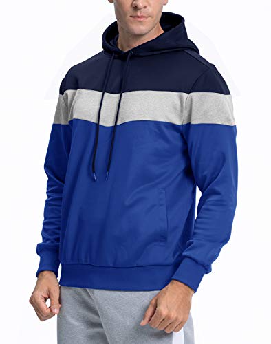 Eklentson Men's Hoodie Sweatshirt Fashion Slim Fit Fall Shirt Hoody With Pocket Blue #TOP2