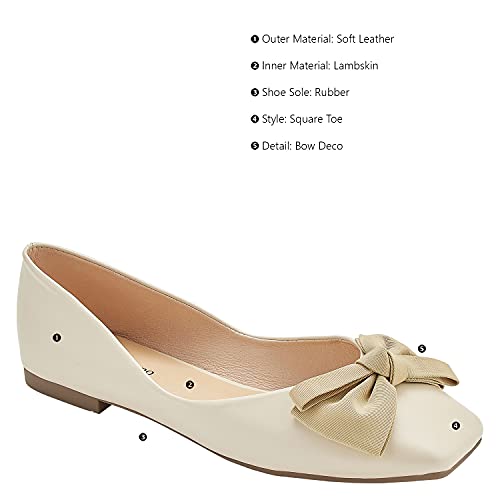 Image of C.Paravano Flats for Women | Ballet Flats | Square Toe | Dressy Casual Shoe
