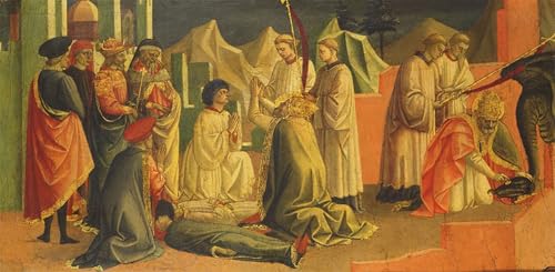 Cuadro pintura de San Silvestre de Pesellino mural decorativo lienzo 60x90cm