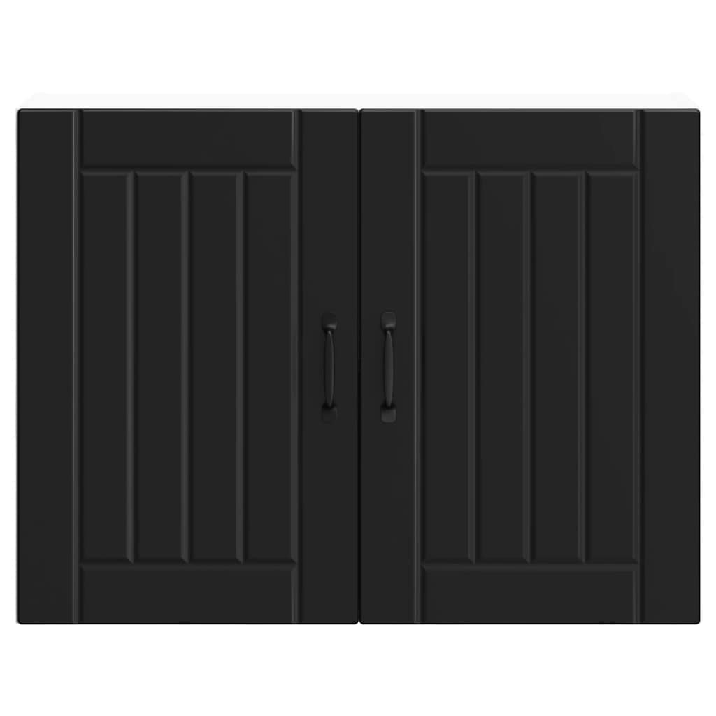 Item-Kitchen Wall Cabinet Lucca Black Engineered Legno,Armadi e stoccaggio,Armadi da cucina