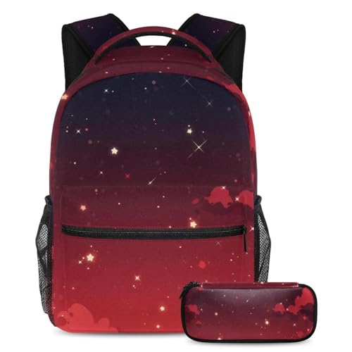 Sac à dos d'école galaxie rouge pour les journées de classe
