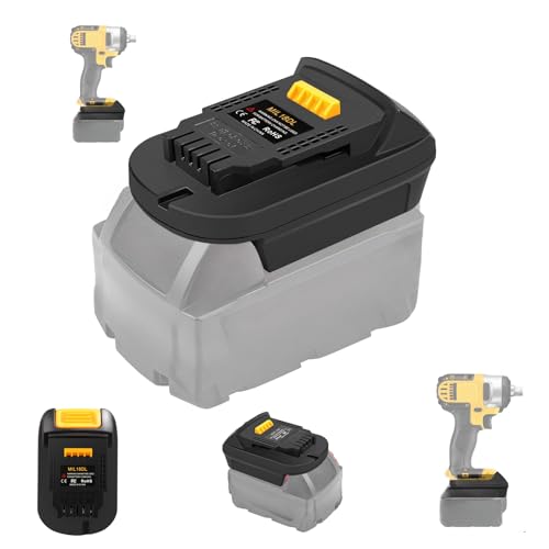 YRhplm MIL18DL Battery Adapter for Milwaukee Battery Convert to for Dewalt 20V Tool Use Convert for Milwaukee M-18 18V Batteries to for Dewalt Power Tool Use(Adapter Only)