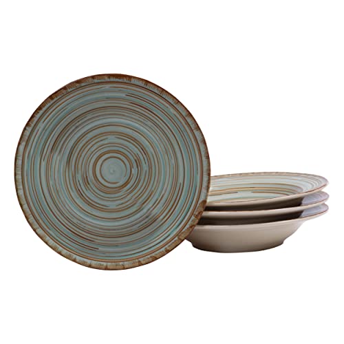 Image of Mi&Mo Ceramic Pasta Plate Set, (8) inch - Large Size Pasta Plate for Snacks, appetizers etc. Handmade Stoneware Pasta Plate by Artists - Galaxy (4)