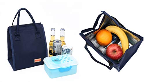 Xuanqifc Reusable Lunch Bags For Women Water Resistant Aluminum Foil Cooler Tote Bags Thermal Food Storage Bags For Women Lunch Bag Salad Container For Lunch (Blue, S) #TOP3