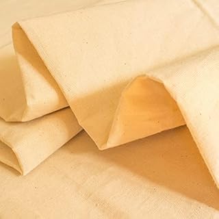 63 inch Wide Medium Weight Calico Fabric for Sewing, Quilting, Curtain Linings, Totes, Art & Crafts 100% Unbleached Natural Cotton, Premium Quality by M&J (1 Meter)