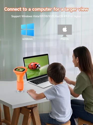 Image of Acoath Microscope for Kids, 1000X Handheld Digital Miniscope with 2.0 inch Screen, Portable Pocket Microscope Education Toys Birthday Gifts for Age 3 4 5 6 7 8 9 10 Girls Boys