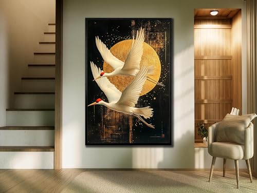 Grue japonaise affiche decoration murale maison salon grand format 70x100