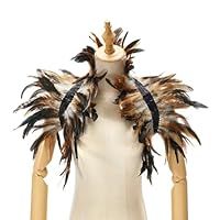 Womens natuurlijke veren Cape kostuum gotische sjaal schouderophalen kraag veren mantel 2024 Halloween DIY decor Maleficent kostuums-roze roo Womens natuurlijke veren Cape kostuum gotische sjaal schouderophalen kraag veren mantel 2024 Halloween DIY decor Maleficent kostuums-roze roo