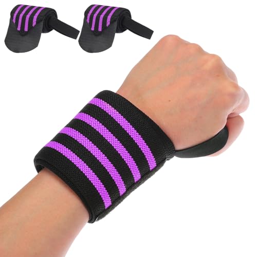 PATIKIL Wrist Brace, 2 Pcs Lifting Wrist Wraps Wrist Brace for Tunnel Gym Straps for Men Women Weightlifting Powerlifting, Light Purple