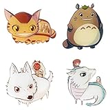Größe: ca. 4cm CoolChange Studio Ghibli 4 Kühlschrank Magneten mit Chibi Figuren von Totoro, Prinzessin Mononoke etc.