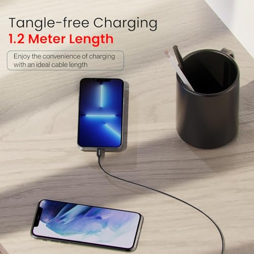 Image of BESTOR Type-C to 8 pin Cable 27W Rapid Charging, 480Mbps Data Sync Compatible with iPhone, iPad, MacBook, iMac, and AirPods (1.2Meter)