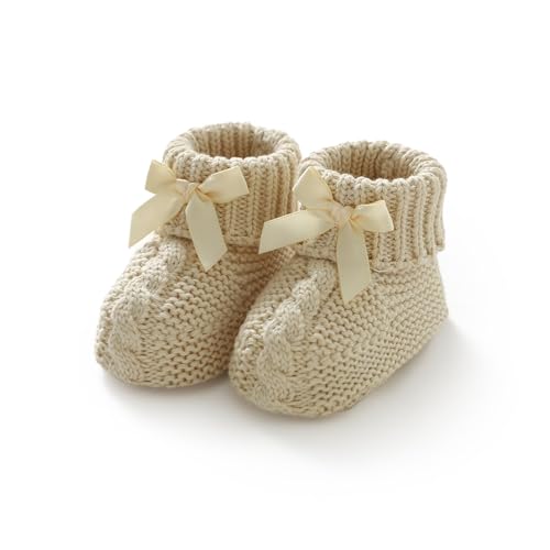 DovFanny Baby Booties Newborn 100% Cotton Cozy Knit First Shoes