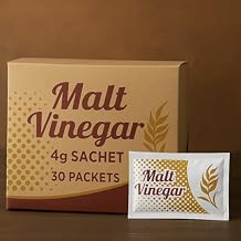 Malt Vinegar Packets 30 Count | Single Serve Condiment Pack for Fish & Chips, Salads, Fries, Seafood, Travel, Lunch & Restaurants | Portion Control Vinegar Packets