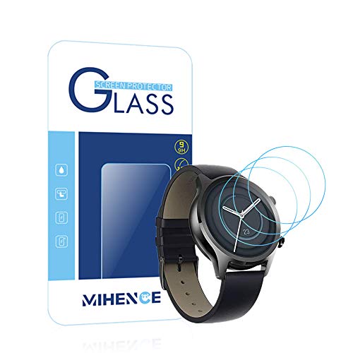 Mihence Compatible with TicWatch C2+ 保護フィルム, 9H ガラス保護フィルム 対応 TicWatch C2 Plus Smartwatchスマート腕時計 2.5Dラウンドエッジ ウォッチ指紋防止保護膜